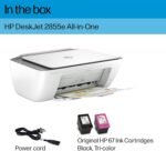 HP DeskJet 2855e Wireless All-in-One Color Inkjet Printer, Scanner, Copier,