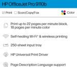 HP OfficeJet Pro 9110b Wireless Color Inkjet Printer, Print, Duplex