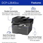 Brother DCP-L2640DW Wireless Compact Monochrome Multi-Function Laser Printer with Copy