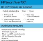 HP Smart -Tank 7301 Wireless All-in-One Cartridge-free Ink Printer, up