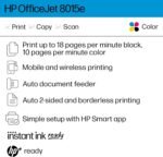 HP OfficeJet 8015e Wireless Color All-in-One Printer, 6 months of