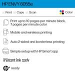 HP ENVY 6055e Wireless Color Inkjet Printer, Print, scan, copy,