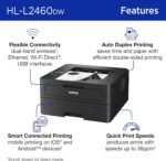 Brother HL-L2460DW Wireless Compact Monochrome Laser Printer with Duplex, Mobile