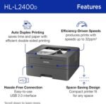 Brother HL-L2400D Compact Monochrome Laser Printer with Duplex Printing, USB