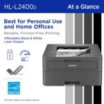 Brother HL-L2400D Compact Monochrome Laser Printer with Duplex Printing, USB