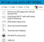 HP Color Laserjet Pro MFP 3301fdw Wireless All-in-One Color Laser