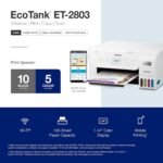 Epson EcoTank ET-2803 Wireless Color All-in-One Cartridge-Free Supertank Printer with