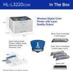 Brother HL-L3220CDW Wireless Compact Digital Color Printer with Laser Quality