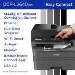 Brother DCP-L2640DW Wireless Compact Monochrome Multi-Function Laser Printer with Copy