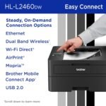 Brother HL-L2460DW Wireless Compact Monochrome Laser Printer with Duplex, Mobile